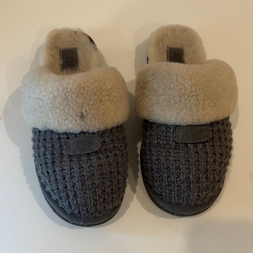 UGG Gray and Cream Women's Slippers